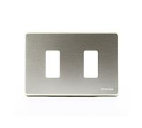 Placca Alluminio 2 Posti Scatola Rettangolare Serie Bticino Magic 503/2/X