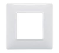 Placca 2 Moduli Vimar Plana Bianco Lucido 14642.01