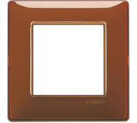 Placca 2 moduli Vimar Plana reflex tabacco Tabacco