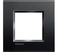 BTicino Livinglight Placca Quadra, 2M, Forma Rettangolare, Antracite