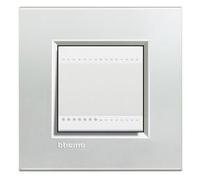 Placca 2 posti Argento Bticino Living LNA4802AG