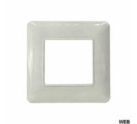 Placca 2 posti bianca compatibile Matix - 4 pezzi
