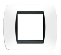 Bticino Living International placca 2 moduli acciaio scuro L4802PB