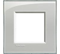 Placca 2 posti Grigio Ghiaccio Bticino Living LNA4802KG