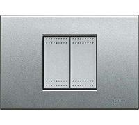 PLACCA 2 POSTI MOD 503 COLORE TECH LIGHT TECH - BTICINO LEGRAND NT4819TH