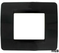 Placca 2 posti nera compatibile Matix - 2 pezzi