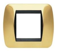 Placca Elettrica 2 Moduli BTicino L4802OR Living - Oro Vero