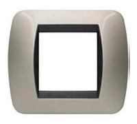 Placca 2 posti Titanio Chiaro Bticino Living L4802TC