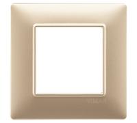 Placca 2M champagne opaco per scatola rotonda Vimar Plana 14642.22