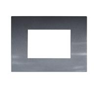 Placca 3 moduli 503 in plastica acciaio scuro compatibile anche con Vimar Arké