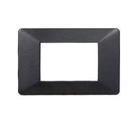 Placca 3 moduli 503 in plastica acciaio scuro compatibile anche con Vimar Plana