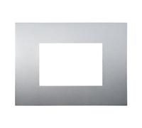 Placca 3 moduli 503 in plastica argento compatibile anche con Vimar Arké