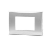 Placca 3 moduli 503 in plastica argento compatibile anche con Vimar Plana
