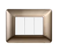 Placca 3 moduli 503 in plastica bronzo compatibile anche con BTicino Matix