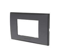 Placca 3 moduli 503 in plastica grigia compatibile anche con Vimar Plana