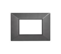 Placca 3 moduli 503 in plastica grigia scura Piramide compatibile anche con BTicino Axolute