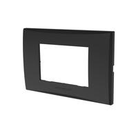 Placca 3 moduli 503 in plastica grigio scuro compatibile anche con Vimar Plana