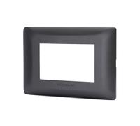 Placca 3 moduli 503 in plastica grigo scuro compatibile anche con BTicino Matix