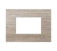 Placca 3 moduli 503 in plastica legno chiaro compatibile anche con Vimar Arké