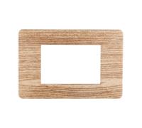 Placca 3 moduli 503 in plastica legno chiaro compatibile anche con Vimar Plana