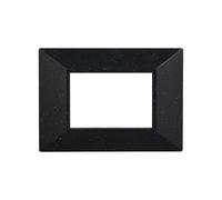 Placca 3 moduli 503 in plastica nera brillante Piramide compatibile anche con BTicino Axolute