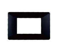 Placca 3 moduli 503 in plastica nera compatibile anche con Vimar Plana