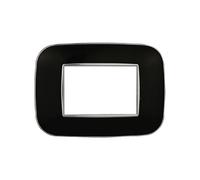 Placca 3 moduli 503 in plastica nera Orbis compatibile anche con BTicino Axolute