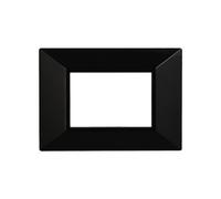 Placca 3 moduli 503 in plastica nera Piramide compatibile anche con BTicino Axolute