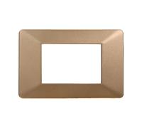 Placca 3 moduli 503 in plastica oro compatibile anche con Vimar Plana