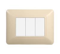 Placca 3 moduli 503 in plastica sabbia compatibile anche con BTicino Matix