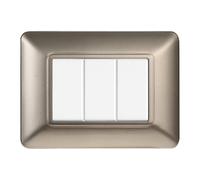 Placca 3 moduli 503 in plastica titanio compatibile anche con BTicino Matix