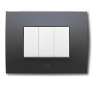 PLACCA 3 MODULI ABB 2CSK0304CH COLORE VULCANO