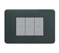 Bticino Placca MatixGO Effects 3 moduli Black Nick JA4803EN