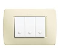 Placca 3 Moduli In Resina Colore Avorio Bticino Luna C4803Av