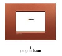 PLACCA 3 MODULI QUADRA IN METALLO BRICK BTICINO LIVINGLIGHT LNA4803RK