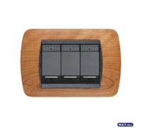 PLACCA 3 POSTI LEGNO CILIEGIO BTICINO LIVING L4803LCA