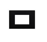 Placche Compatibili con LIVING LIGHT placca a 3 moduli colore nero opaco per supporti LN4703 e N4703 (3 posti, T02 - nero opaco)