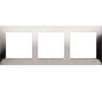 Placca 3 posti Metal Inox IP20/IP44 Simon54 DR3/61
