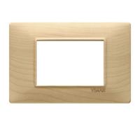 PLACCA 3M ACERO VIMAR PLANA 3 MODULI IN LEGNO 14653.61 acero