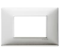 Vimar Placca 3 m, Alluminio Spazzolato