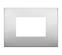 PLACCA 3M METALLO ARGENTO VIMAR ARKE' 3 MODULI 19653.03 Metallo-Argento