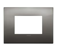 PLACCA 3M METALLO CROMO NERO VIMAR ARKE' 3 MODULI 19653.09 Metallo-Cromo nero