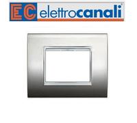 PLACCA 3P ACCIAIO SATINATO PVC NEW PRESTIGE ELETTROCANALI