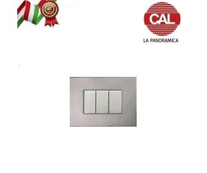 PLACCA 3P ARGENTO SILVER COMPATIBILE MATIX UNI306/3