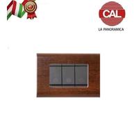 PLACCA 3P NOCE IN LEGNO serie VIMAR IDEA 2014