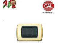 PLACCA 3P OTTONE LUCIDO COMPATIBILE LIVING INTERNATIONAL 640