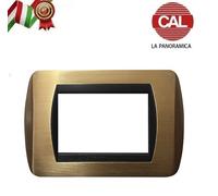 PLACCA 3P OTTONE SATINATO COMPATIBILE LIVING INTERNATIONAL 641