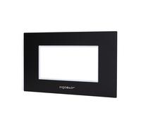 Placca 4 moduli 504 in alluminio nera compatibile anche con BTicino Livinglight