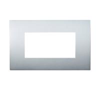 Placca 4 moduli 504 in plastica argento compatibile anche con Vimar Arké