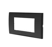 Placca 4 moduli 504 in plastica grigio scuro compatibile anche con Vimar Plana
